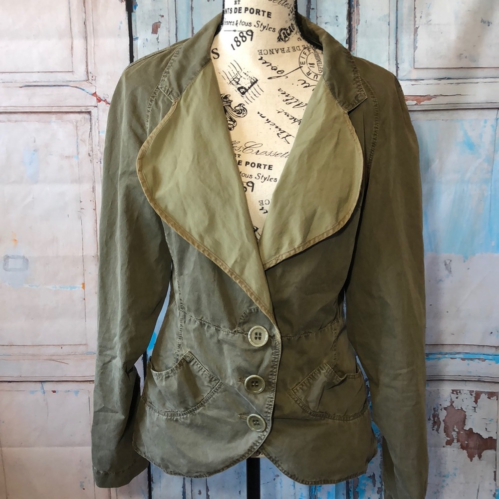 Transit Par-Such Jacket Blazer Olive Green